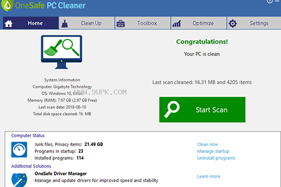 OneSafe PC Cleaner汉化补丁