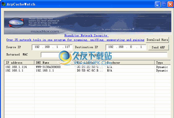 ArpCacheWatch 免安装版[APR缓存监视]