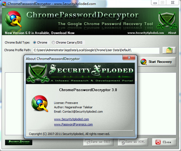 ChromePasswordDecryptor 英文版