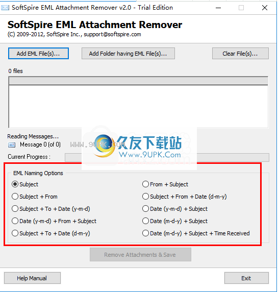 SoftSpire EML Attachment Remover