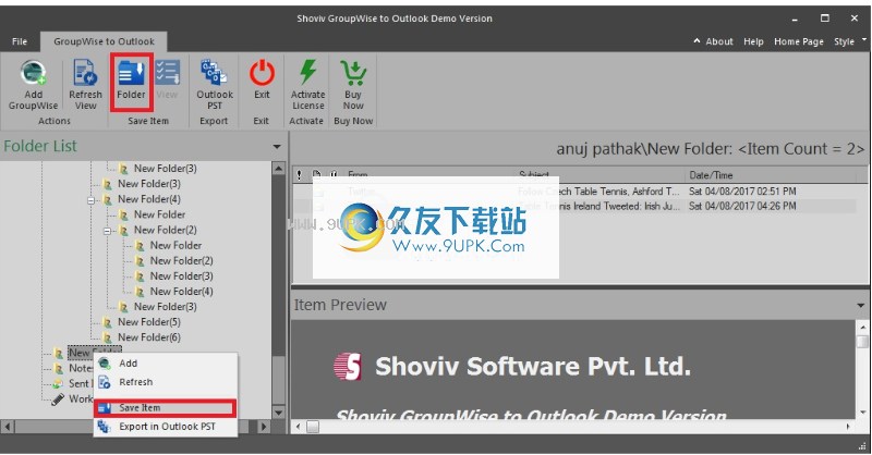 ShovivGroupwisetoOutlookConverter
