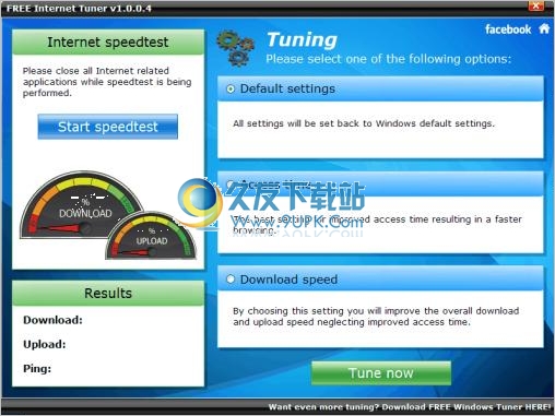 FREE Internet Tuner 英文版[电脑上网加速器]截图1