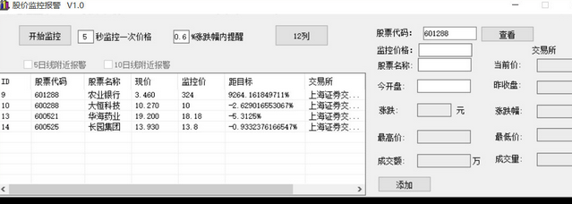股价监控报警 免安装版