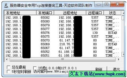 服务器专用Tcp连接查看工具 免安装版