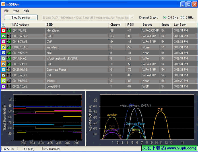 inSSIDer 免安装版[无线网络信号扫描器]