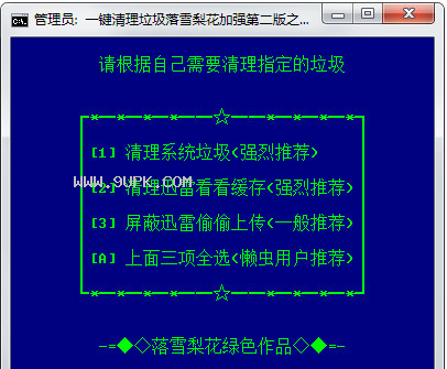 一键清理系统垃圾雪落梨花加强版