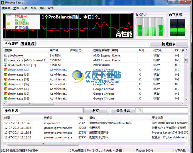 Process Lasso Pro(调整级别的系统优化工具) 中文便携版