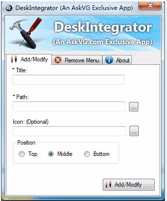DeskIntegrator 免安装版[右键菜单快速启动器]