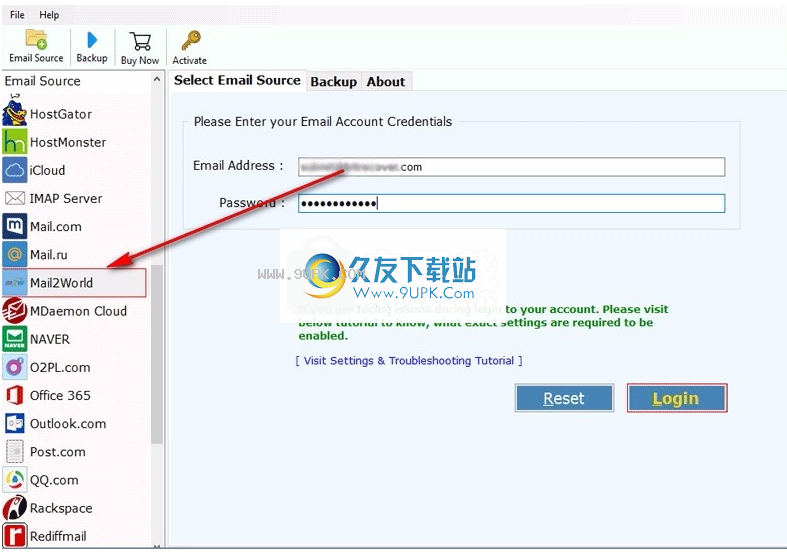 Mail2WorldBackupWizard