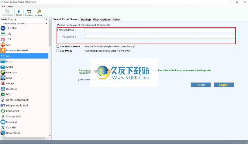 AOL Backup Wizard