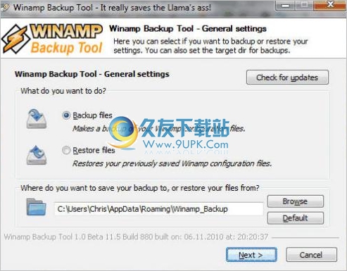 Winamp Backup Tool 英文版