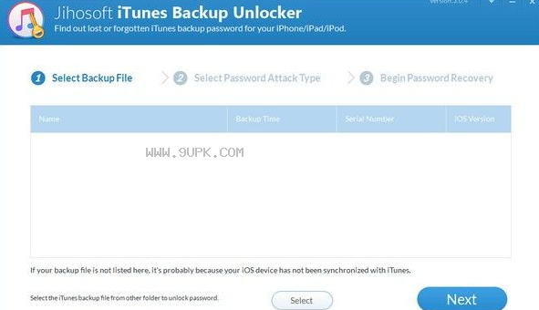 Jihosoft iTunes Backup Unlocker截图1