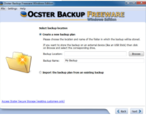 Ocster Backup Free