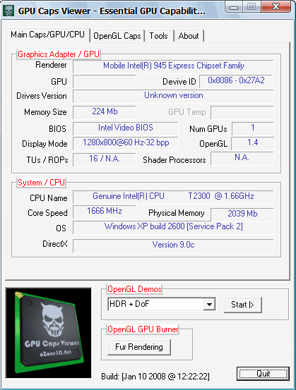 GPU Caps Viewer 英文版|和GPU-Z类似的一款显卡诊断识别工具截图1