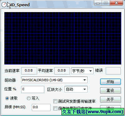 HD_Speed 英文免安装版[磁盘读取速度测试器]