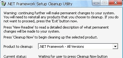 NET Framework Setup Cleanup Utility 免安装版[AspNET删除工具]