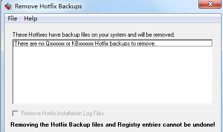 Remove Hotfix Backups
