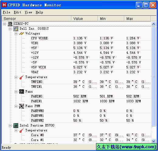CPUID HWMonitor Pro 免安装便携版[cpu实时监测工具]