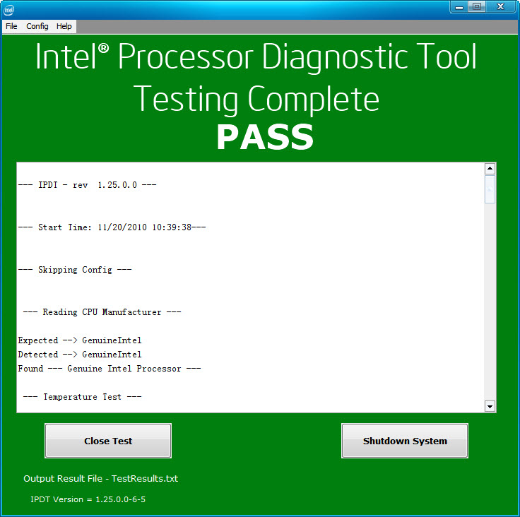 Intel Processor Diagnostic Tool 安装版