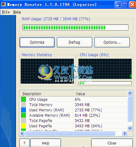 Rizone Memory Booster 英文免安装版_系统自动释放内存工具