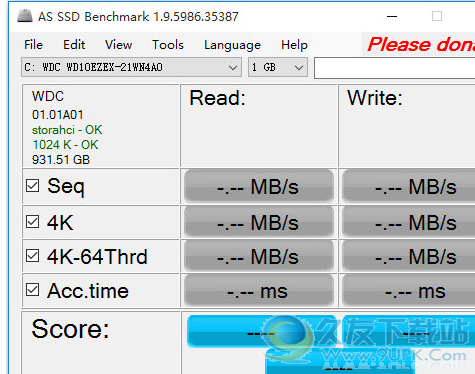 AS SSD Benchmark 汉化免安装版