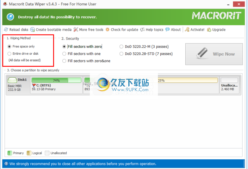 MacroritDiskPartitionWiper