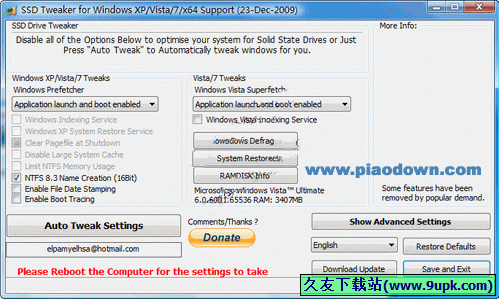 SSD Tweaker Pro 免安装版[SSD驱动器设置器]