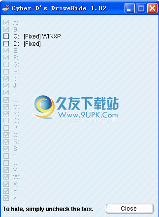 Cyber-D&amp;#;s DriveHide下载[隐藏硬盘分区软件]