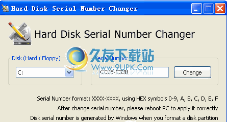 Hard Disk Serial Number Changer下载英文免安装版[硬盘序列号修改器]