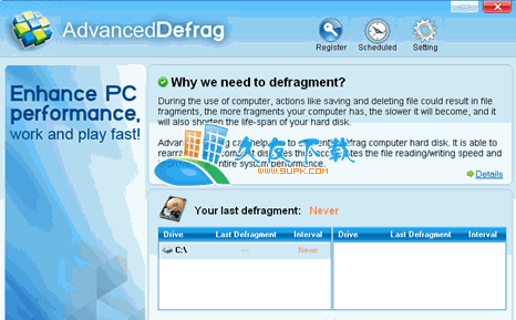 【磁盘碎片清理工具】Advanced Defrag下载V英文版