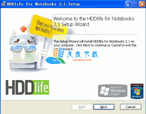 HDDlife for Notebooks 英文版下载,硬盘信息监控程序