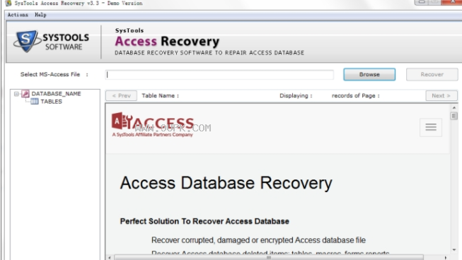 SysTools Access recovery