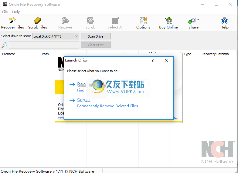 OrionFileRecovery