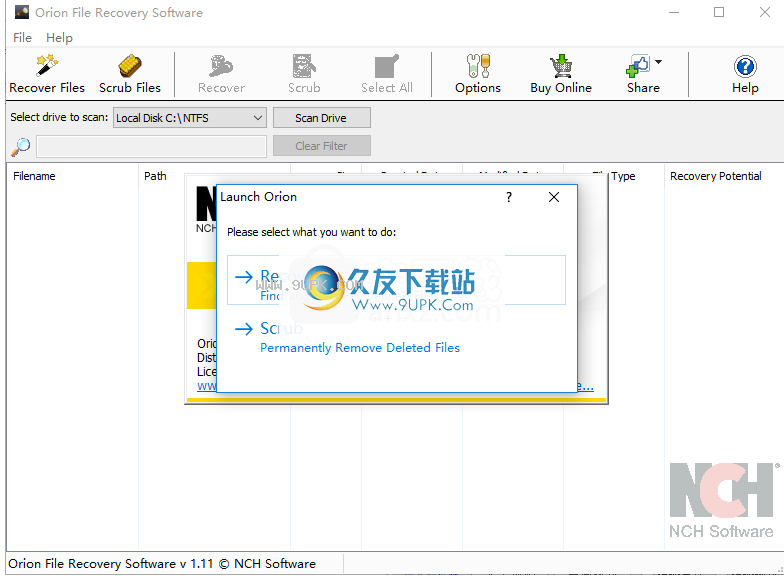 OrionFileRecovery