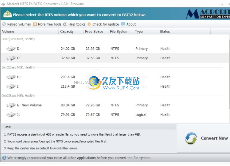 Macrorit NTFS to FAT Converter
