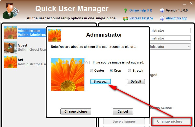 QuickUserManager