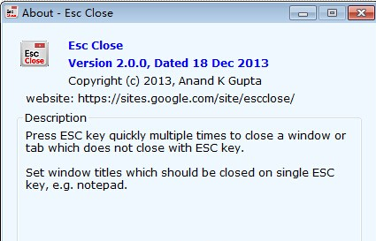Esc Close