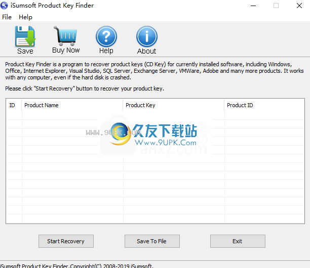 iSumsoftProductKeyFinder