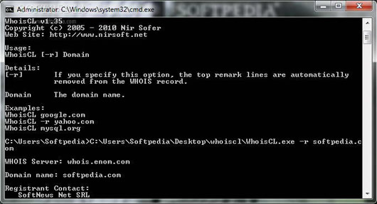 WhoisCL(简单命令行应用程序) 免安装版