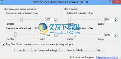 Start Screen Animations Tweaker 英文版