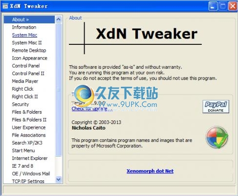 XdN Tweaker 英文版[系统设置工具]