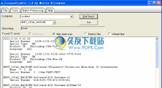 LicenseCrawler 英文免安装版_找回序列号软件