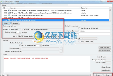 knas Restarter下载英文版_自动重启无响应程序
