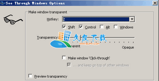 【改变不同窗口透明度】See Through Windows 英文版