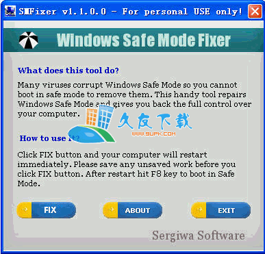 SMFixer 英文版下载,系统安全模式修复工具截图1