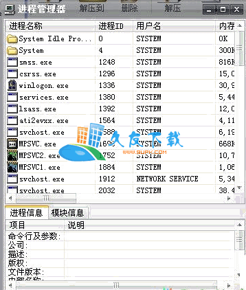 偶尔进程管理器V中文[进程图标详细目录显示工具]