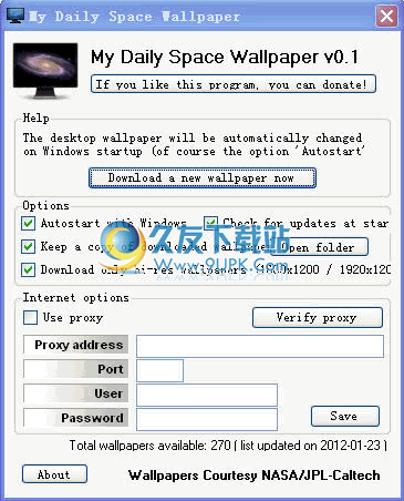 My Daily Space Wallpaper 英文免安装版[桌面墙纸定期更改器]截图1