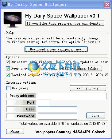 My Daily Space Wallpaper 英文免安装版[桌面墙纸定期更改器]