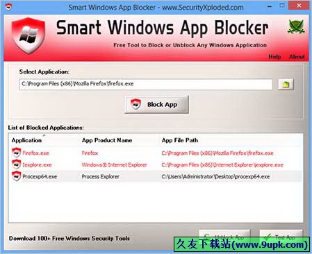 Smart Windows App Blocker 免安装版[应用程序拦截器]