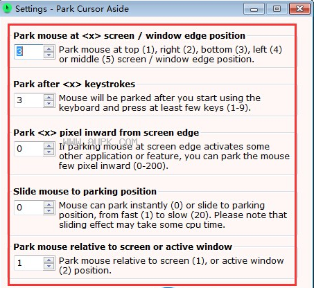 ParkCursorAside